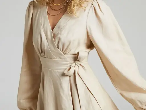 Linen Wrap Dress