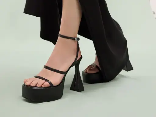 Strappy Sculpted Heel Sandals